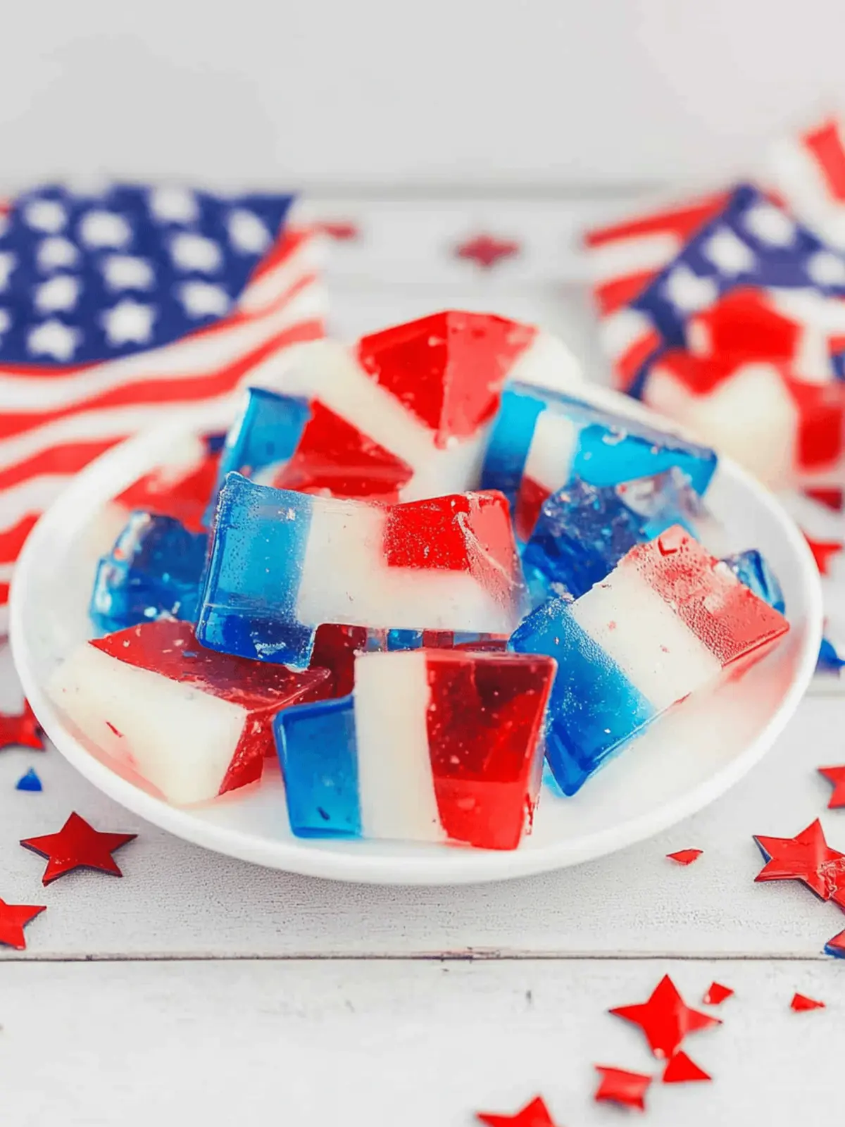 Patriotic Broken Glass Jello