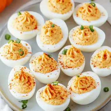 Thanksgiving Pumpkin Deviled Eggs