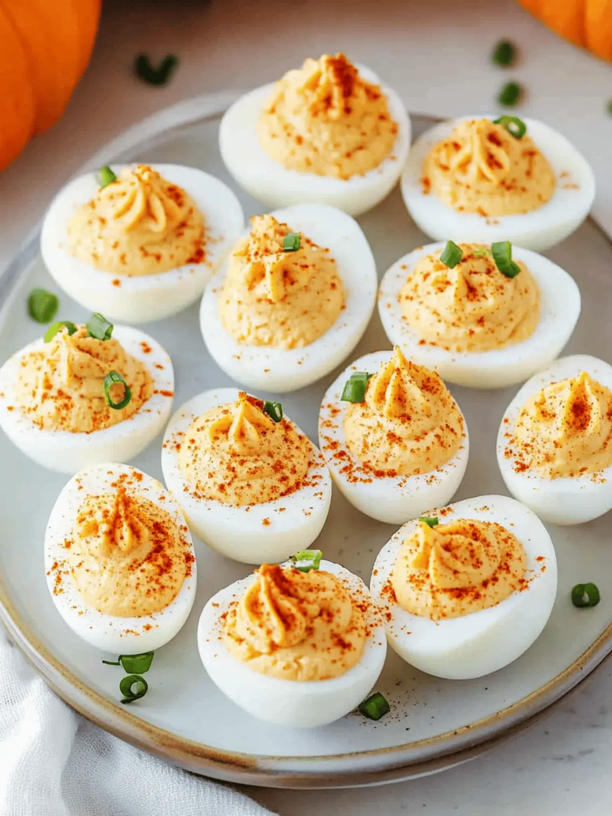 Thanksgiving Pumpkin Deviled Eggs