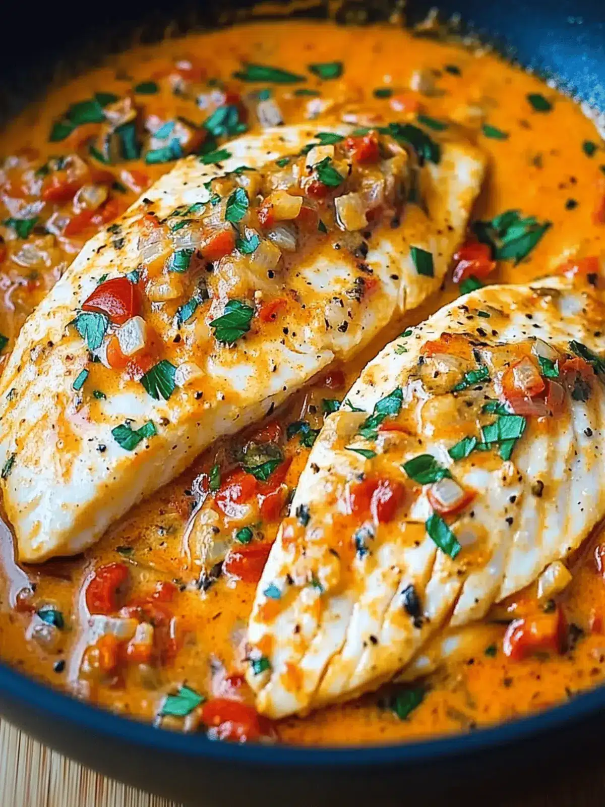 Savor Tilapia in Roasted Pepper Sauce