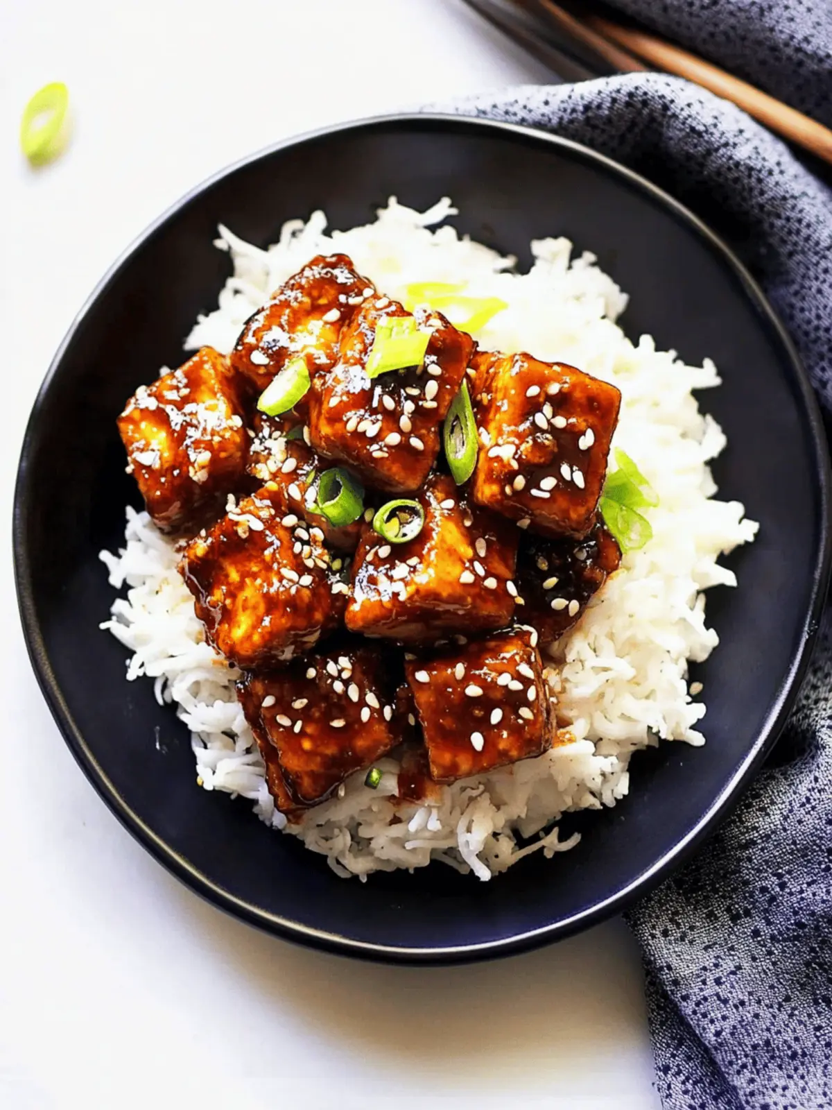 Sticky Sesame Crispy Tofu