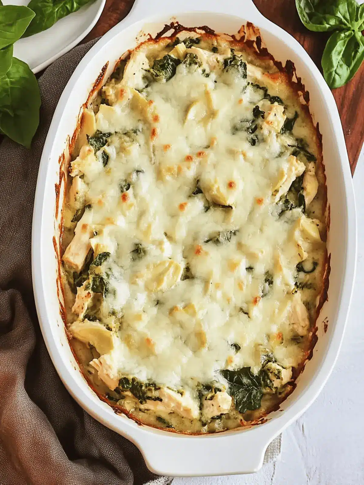 Spinach Artichoke Chicken Casserole