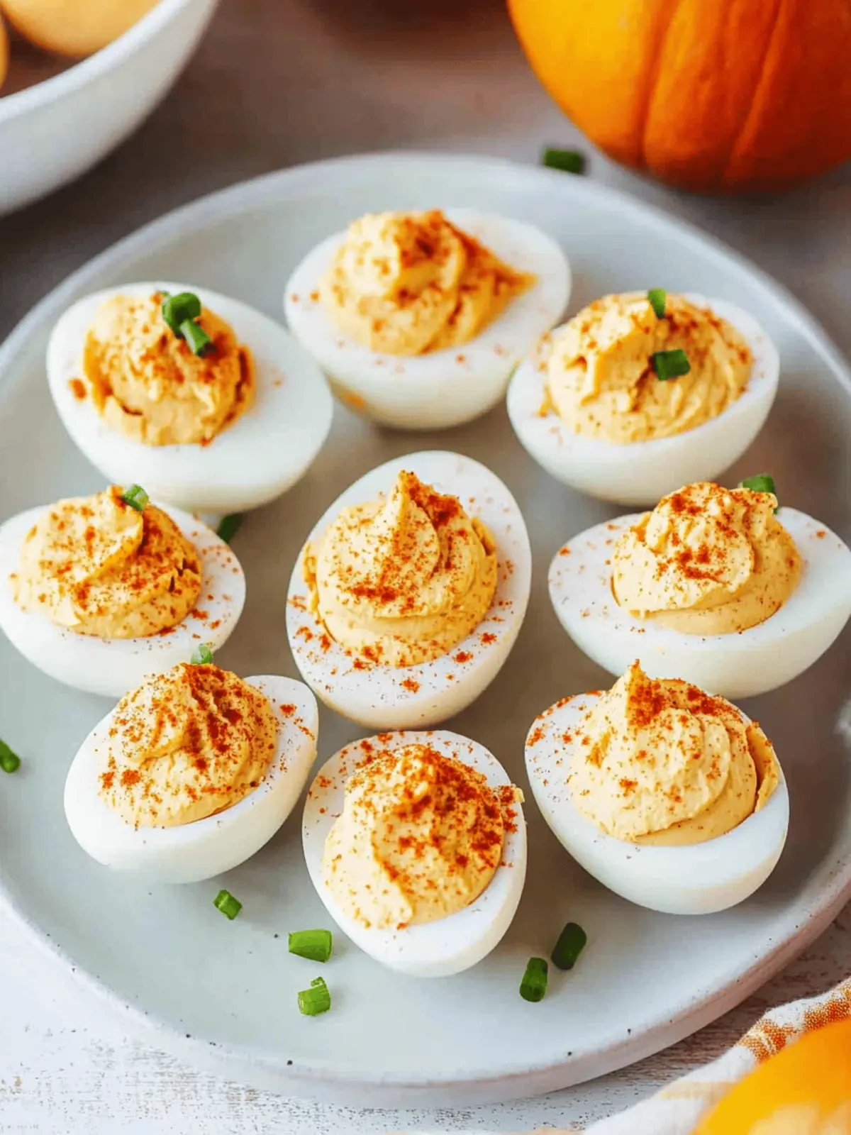 Thanksgiving Pumpkin Deviled Eggs