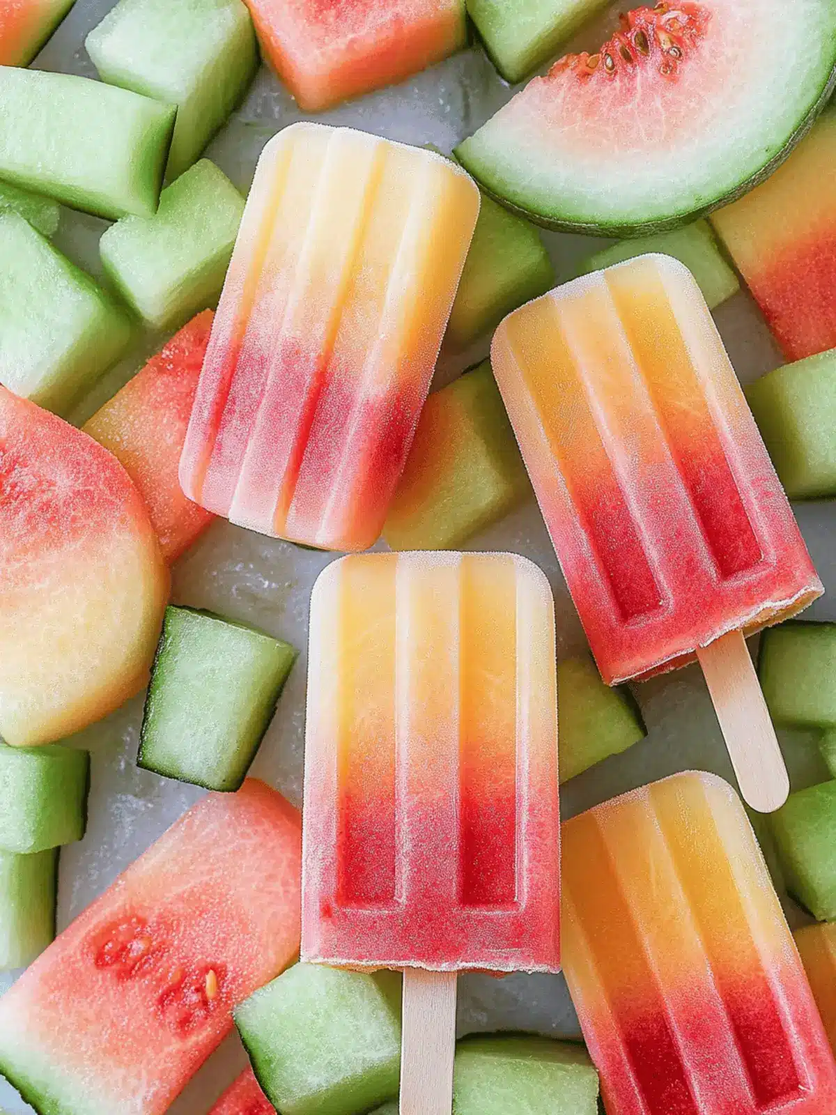 Triple Melon Popsicles