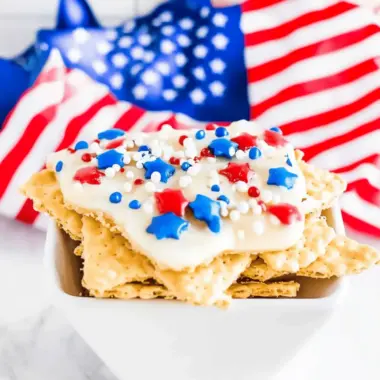 Red White & Blue Saltine Cracker Toffee