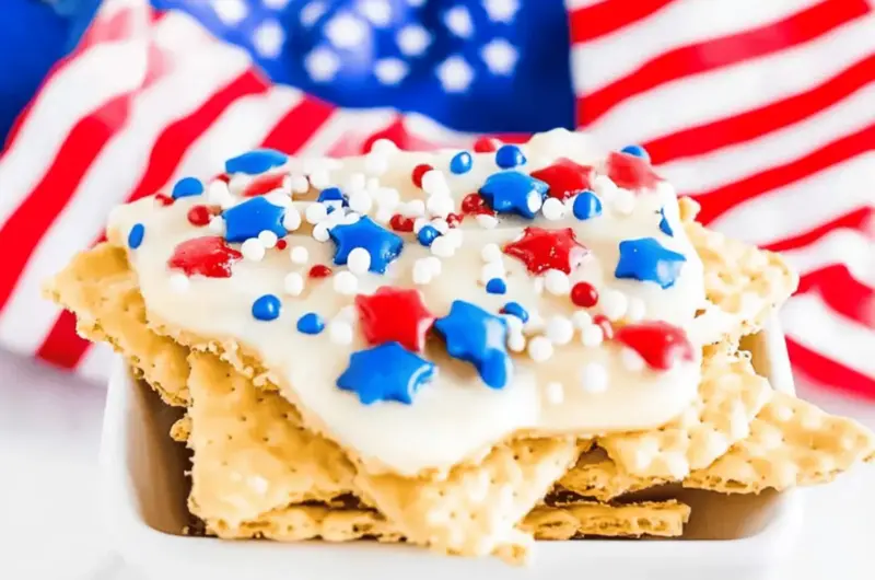 Red White & Blue Saltine Cracker Toffee