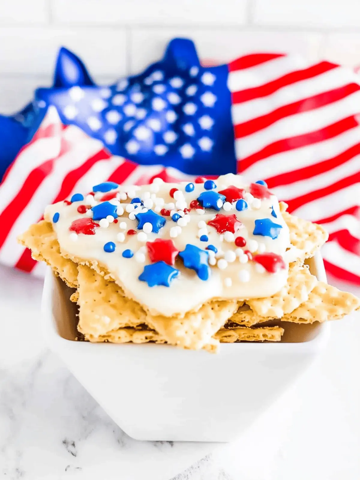 Red White & Blue Saltine Cracker Toffee
