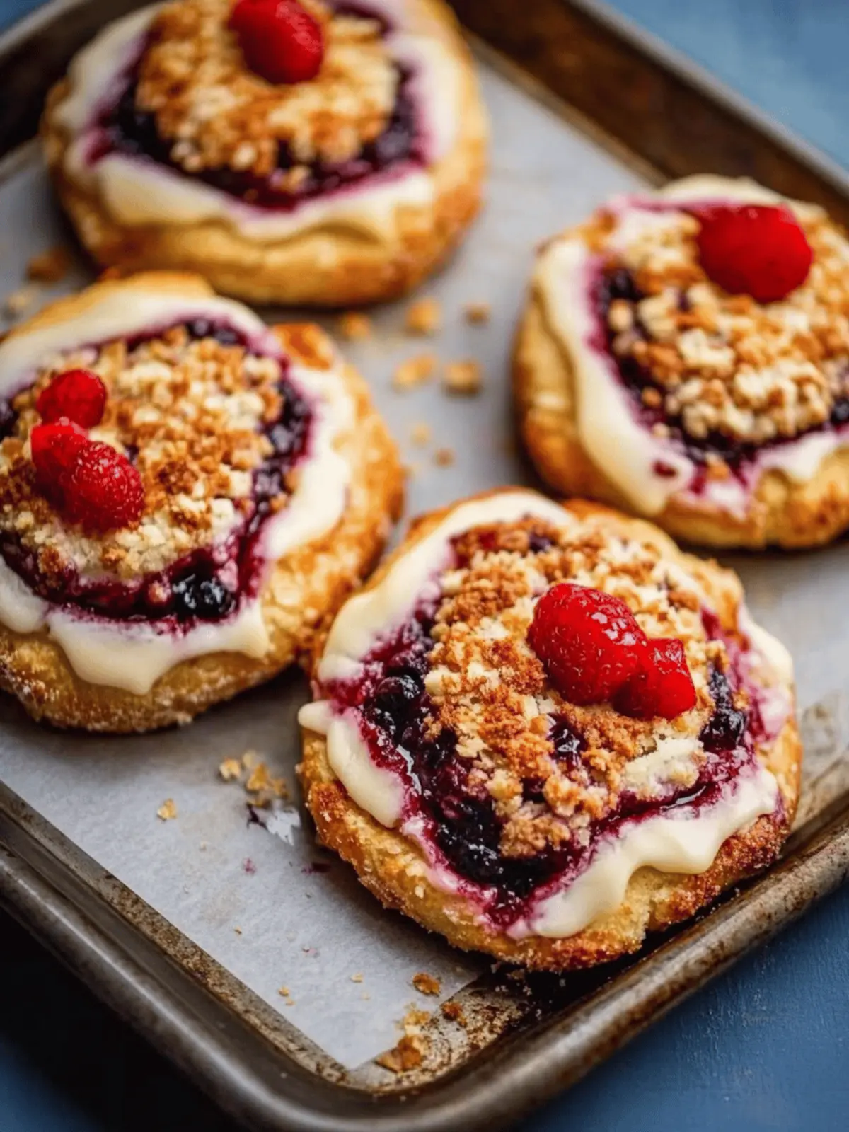 Blueberry Cheese Brioche Buns