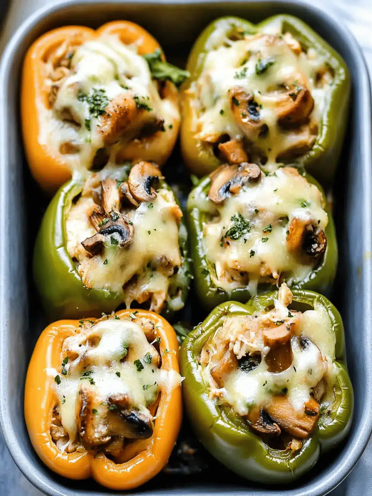 Chicken and Mushroom Stuffed Bell Peppers