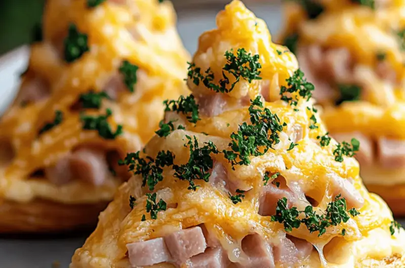 Cheddar and Ham Stuffed Christmas Trees