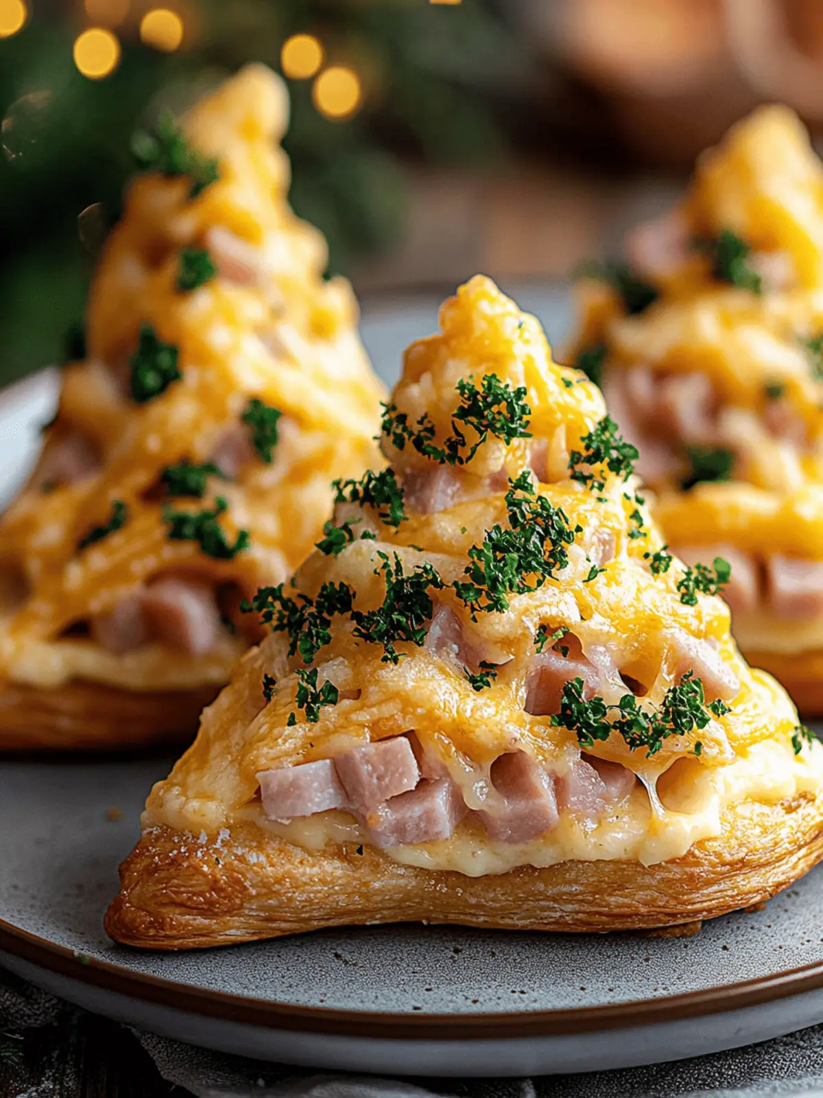 Cheddar and Ham Stuffed Christmas Trees