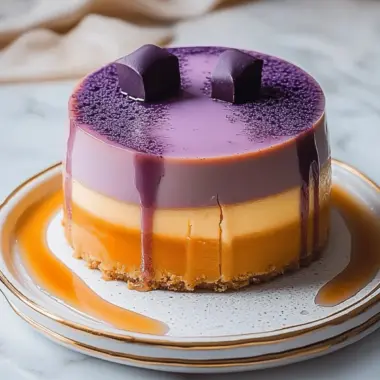 Ube Leche Flan Layer Cake