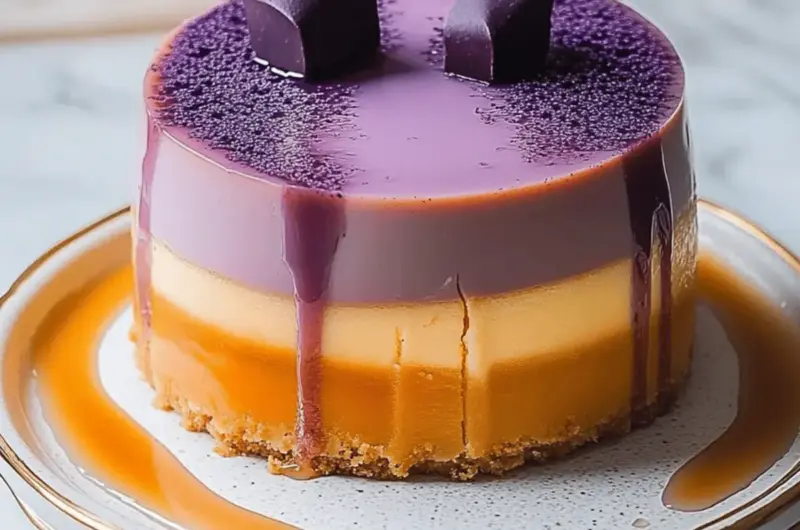 Ube Leche Flan Layer Cake