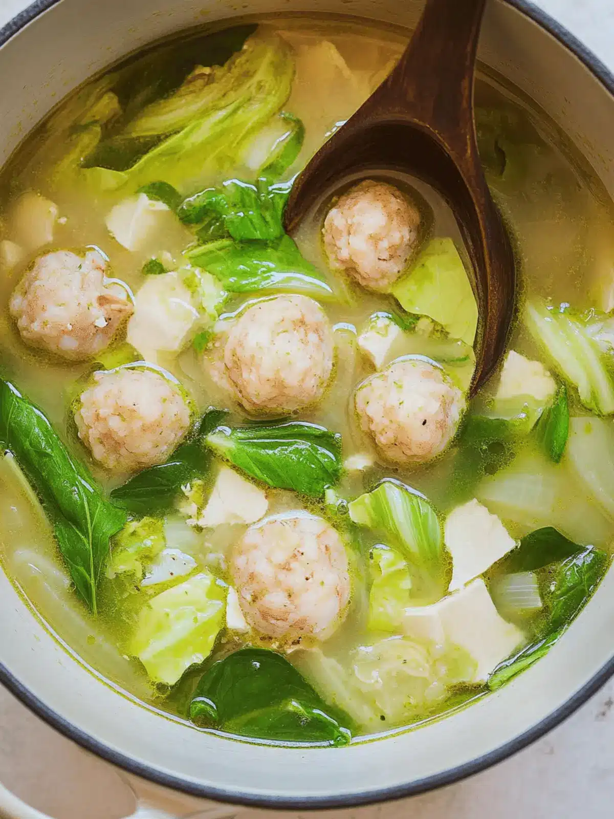 Delicious Mustard Green Soup with Shrimp Balls in 15 Minutes 2 Mustard Green Soup with Shrimp Balls