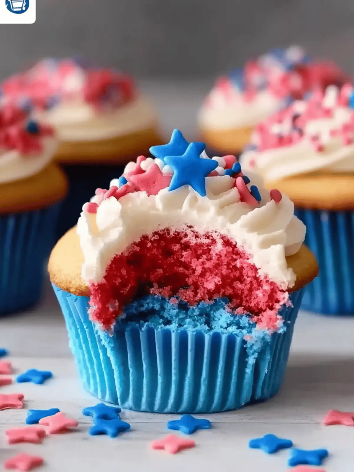 Red White and Blue Cupcakes