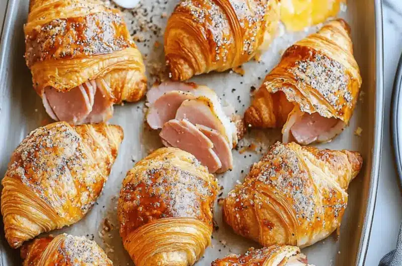 Baked Ham and Cheese Croissants