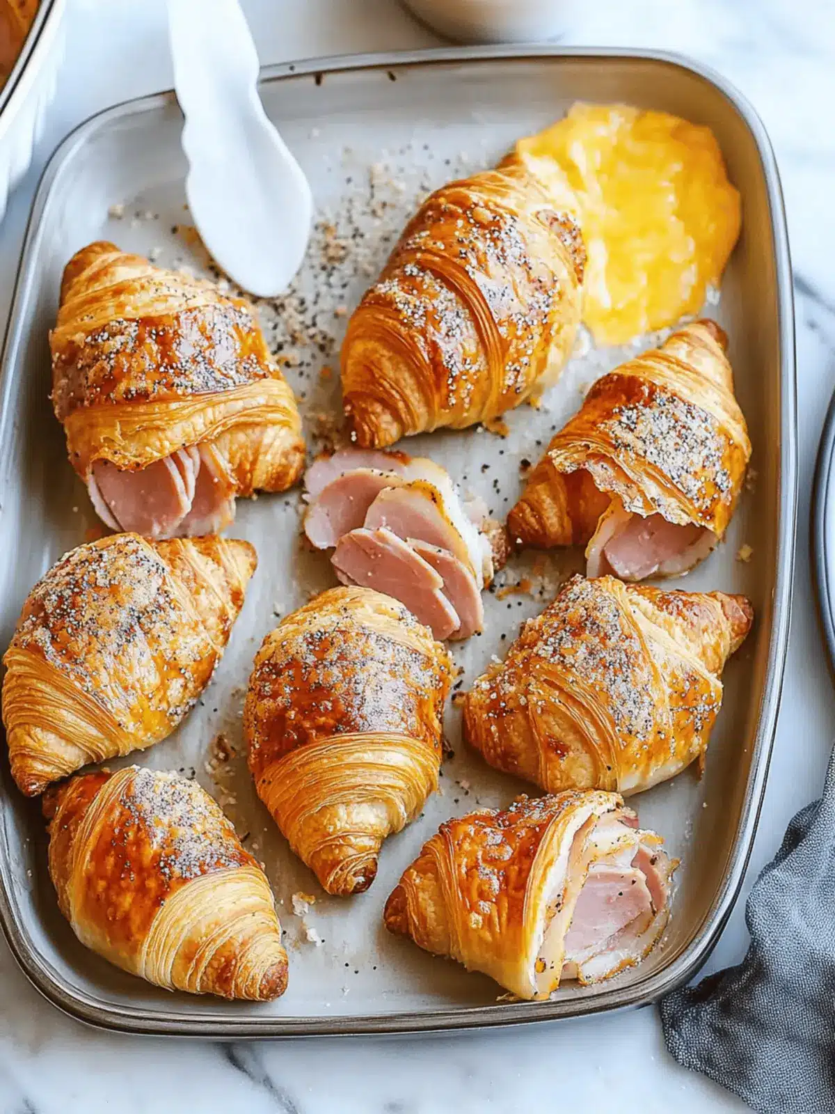 Baked Ham and Cheese Croissants