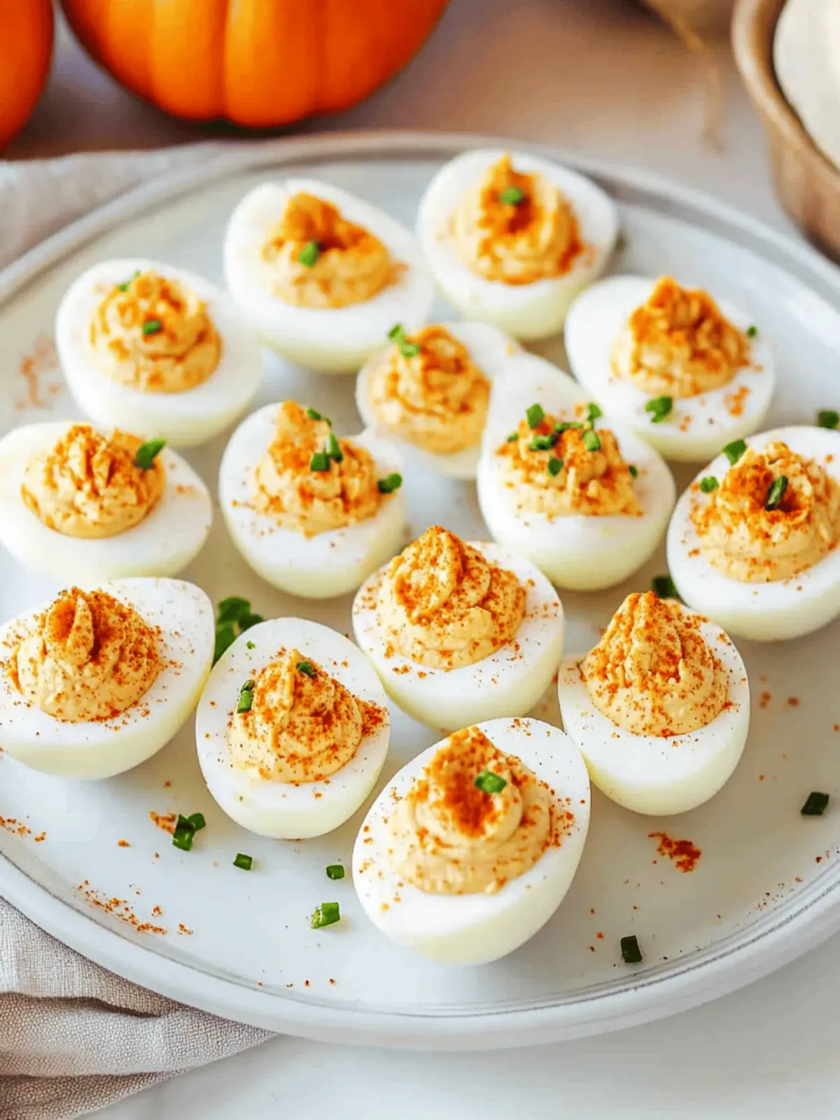 Thanksgiving Pumpkin Deviled Eggs
