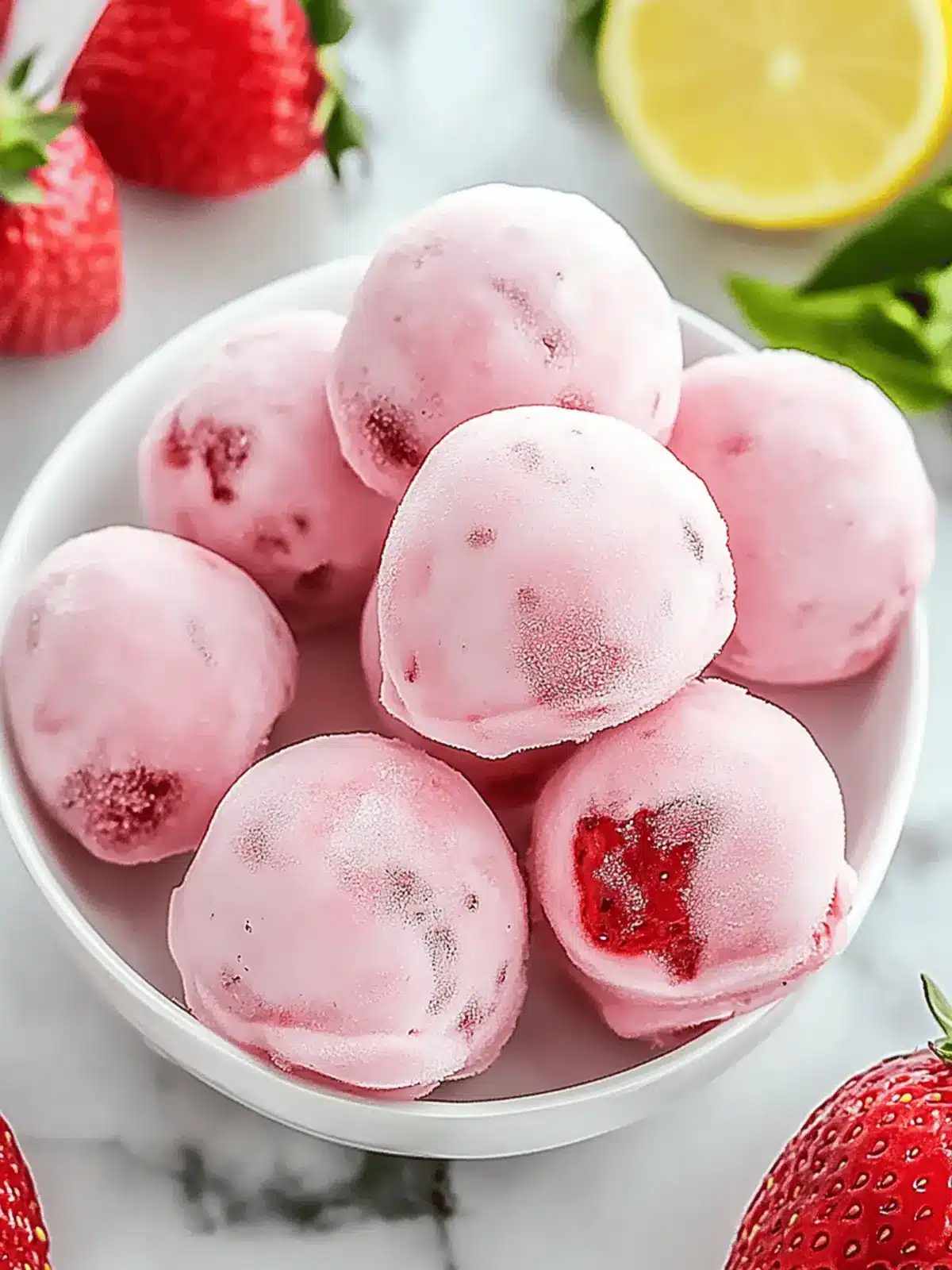 Frozen Strawberry Yogurt Bites