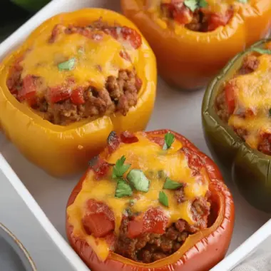 Meatloaf Stuffed Bell Peppers
