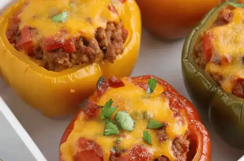 Meatloaf Stuffed Bell Peppers