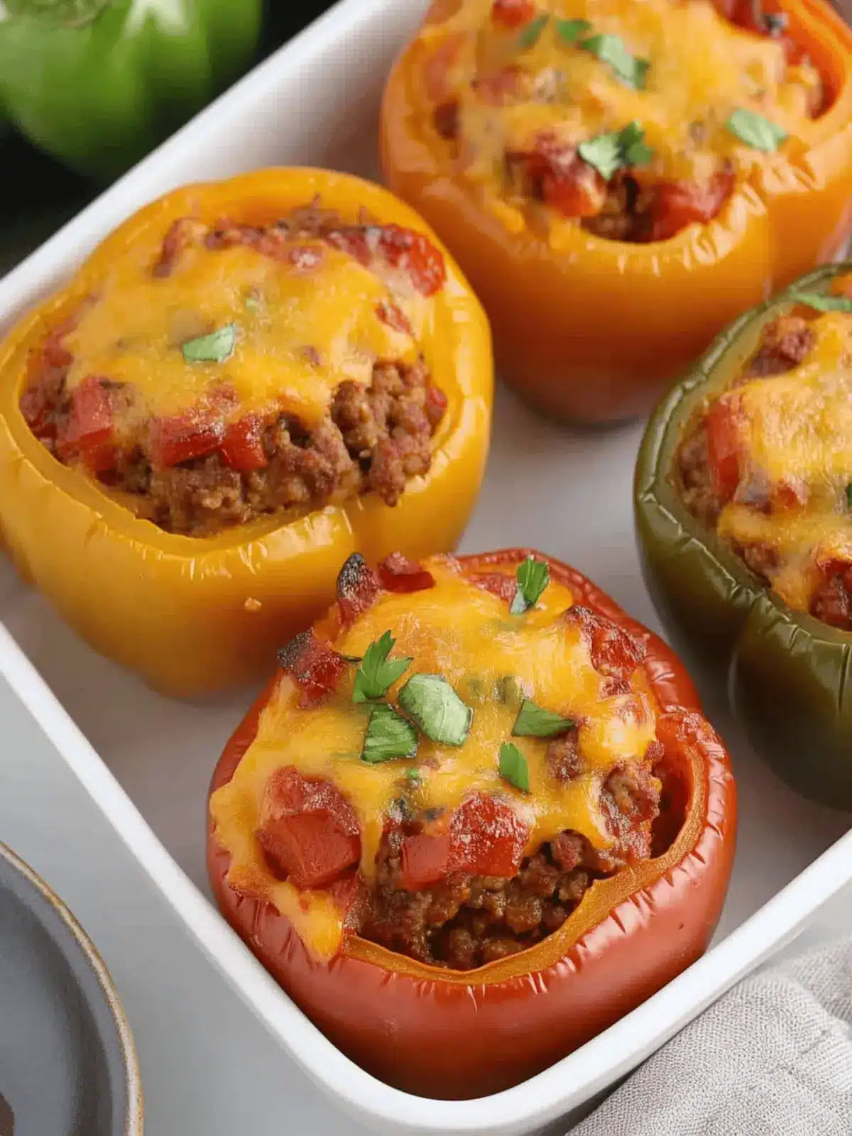 Meatloaf Stuffed Bell Peppers