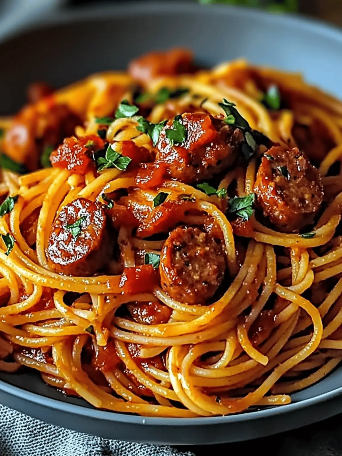 Haitian Spaghetti with Cajun Sausage