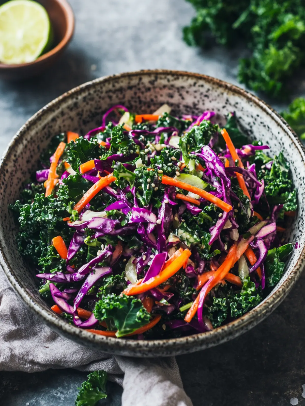 Kale Slaw with Honey Lime Dressing