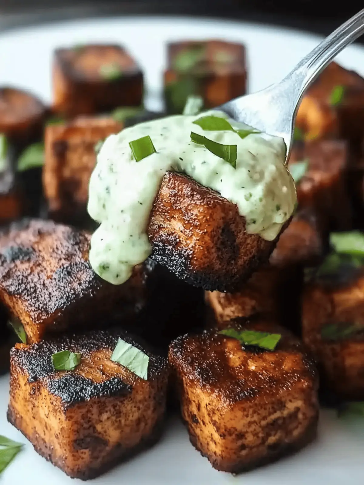 Savor Blackened Tuna Bites with Avocado Cream in Minutes 2 Blackened Tuna Bites with Avocado Cream