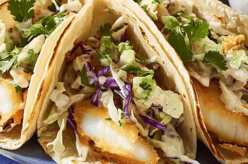 Fish Tacos with Cabbage Slaw