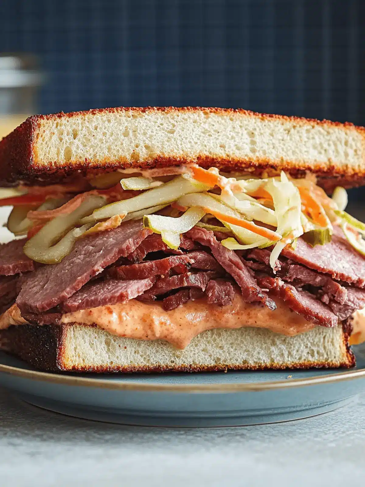 Grilled Hot Pastrami Sandwich