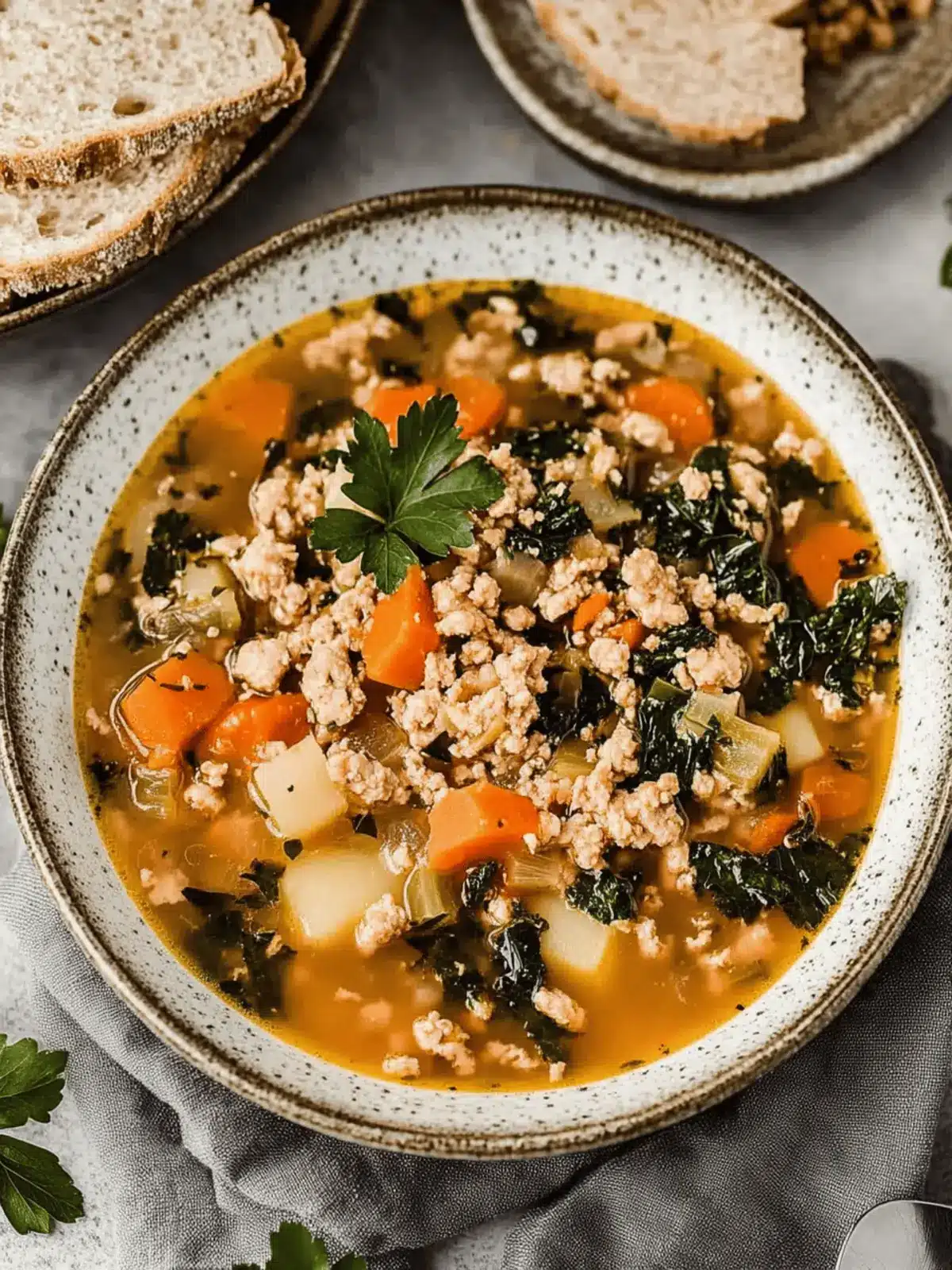 Ground Turkey Soup with Vegetables