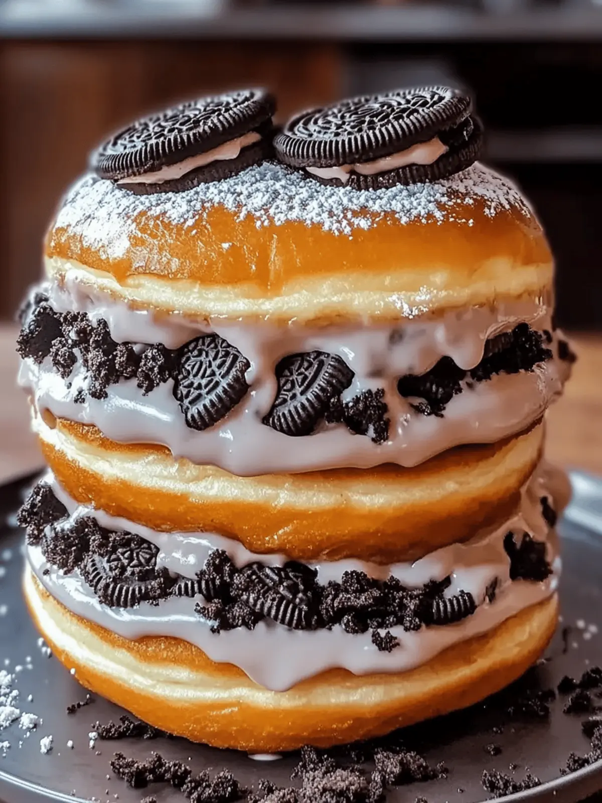 Oreo Cheesecake Stuffed Donut Burger