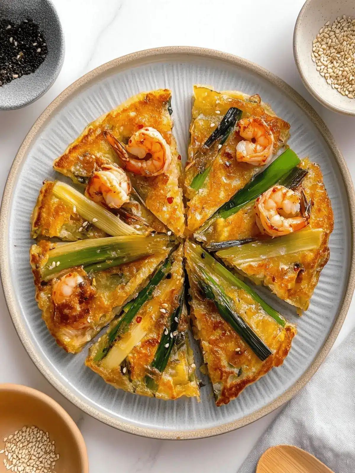 Korean Shrimp Leek Pancake