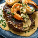 Steak in Creamy Cajun Shrimp Sauce