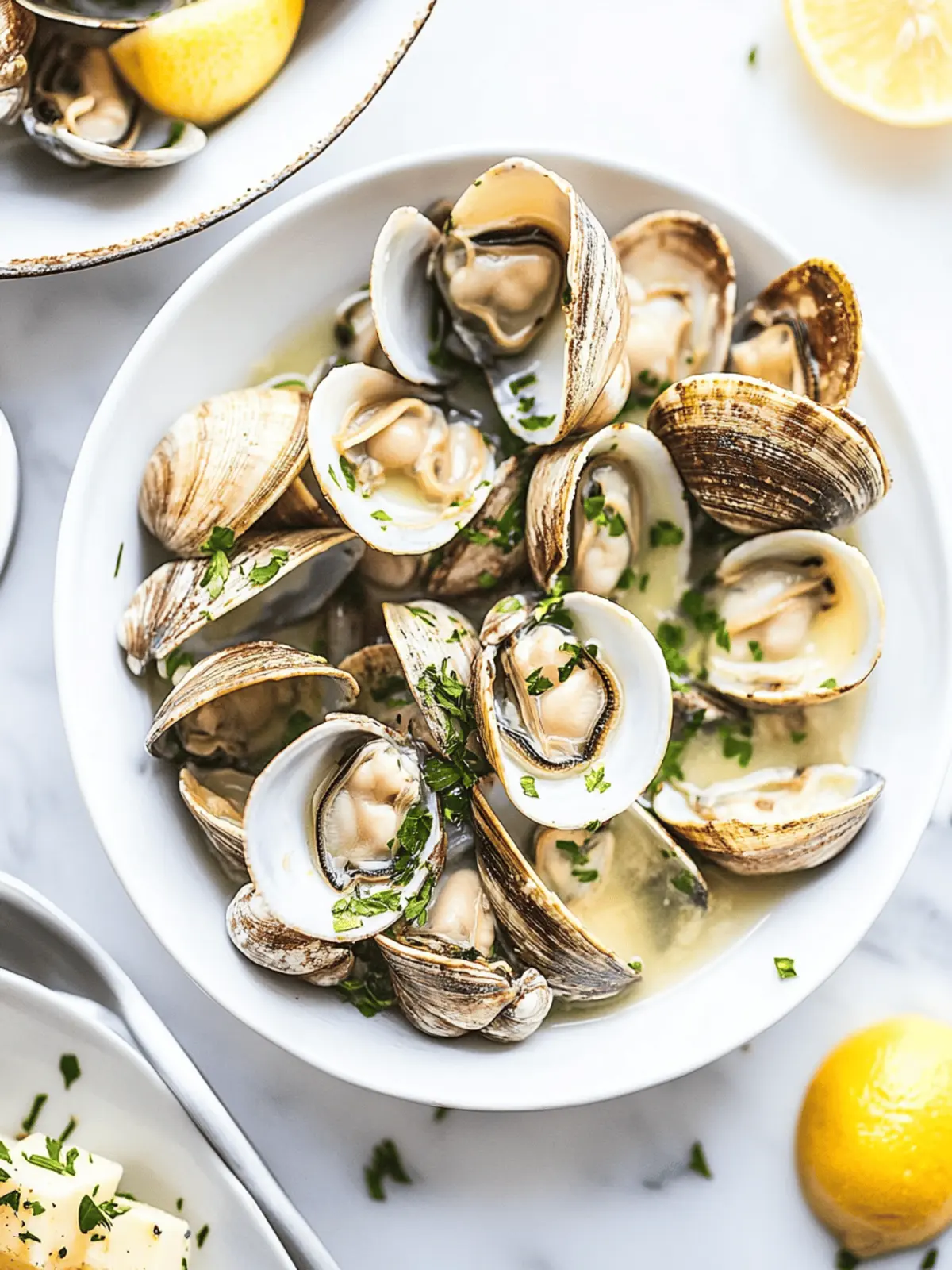 Delicious Clams in White Wine with Garlic and Butter at Home 2 Clams in White Wine with Garlic and Butter
