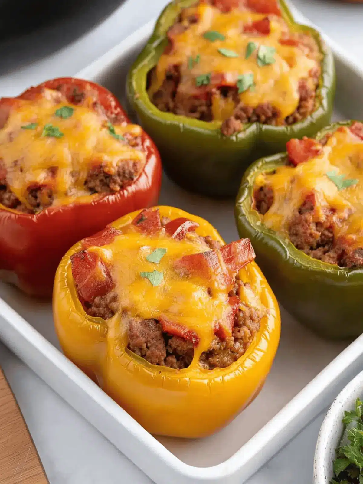Meatloaf Stuffed Bell Peppers