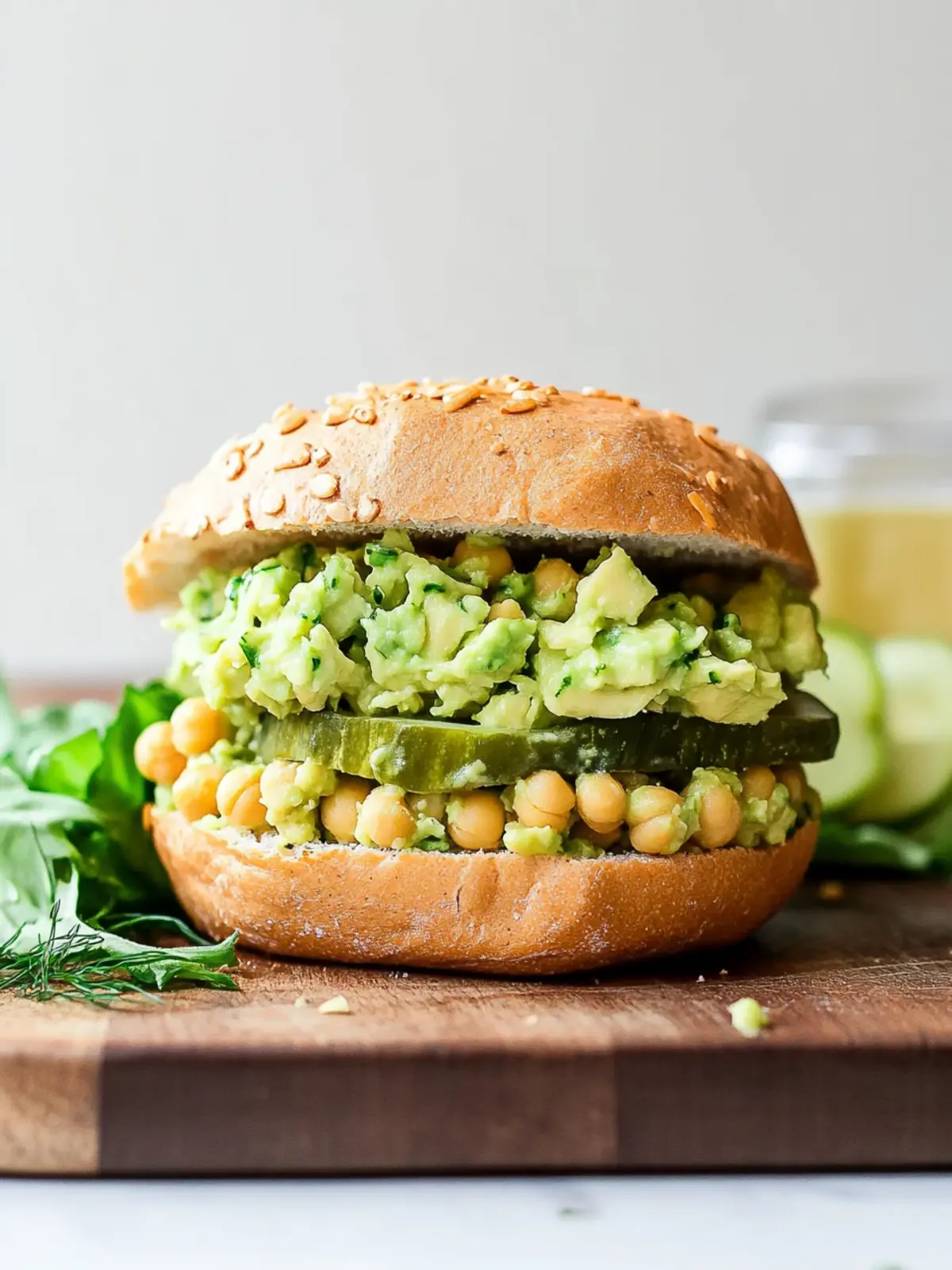Smashed Chickpea Avocado Dill Pickle Sandwiches Your New Fave 3 Smashed Chickpea Avocado Dill Pickle Sandwiches