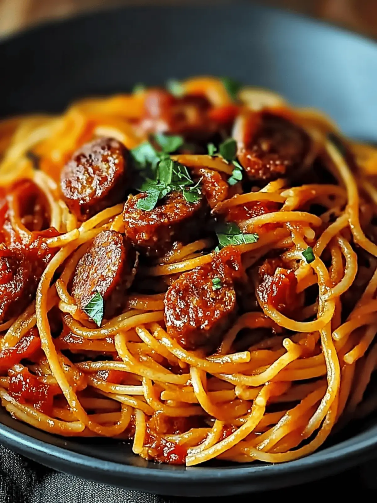 Haitian Spaghetti with Cajun Sausage