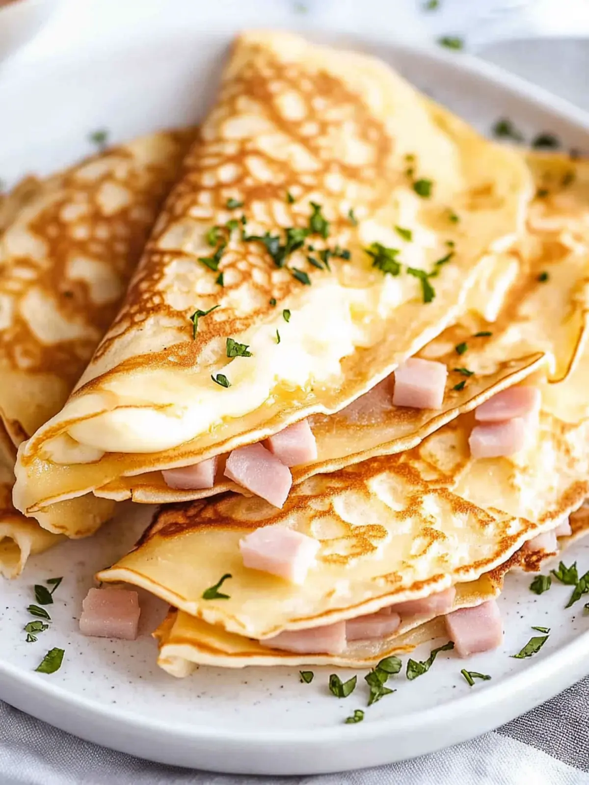 Egg, Ham, and Cheese Crepes
