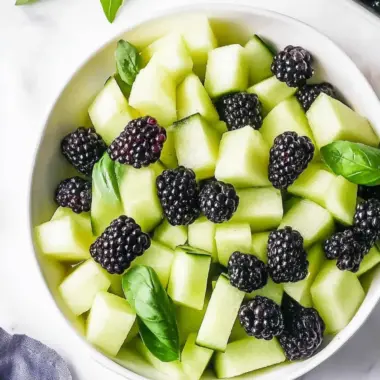 Blackberry Honeydew Salad with Basil
