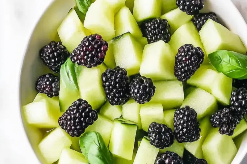 Blackberry Honeydew Salad with Basil