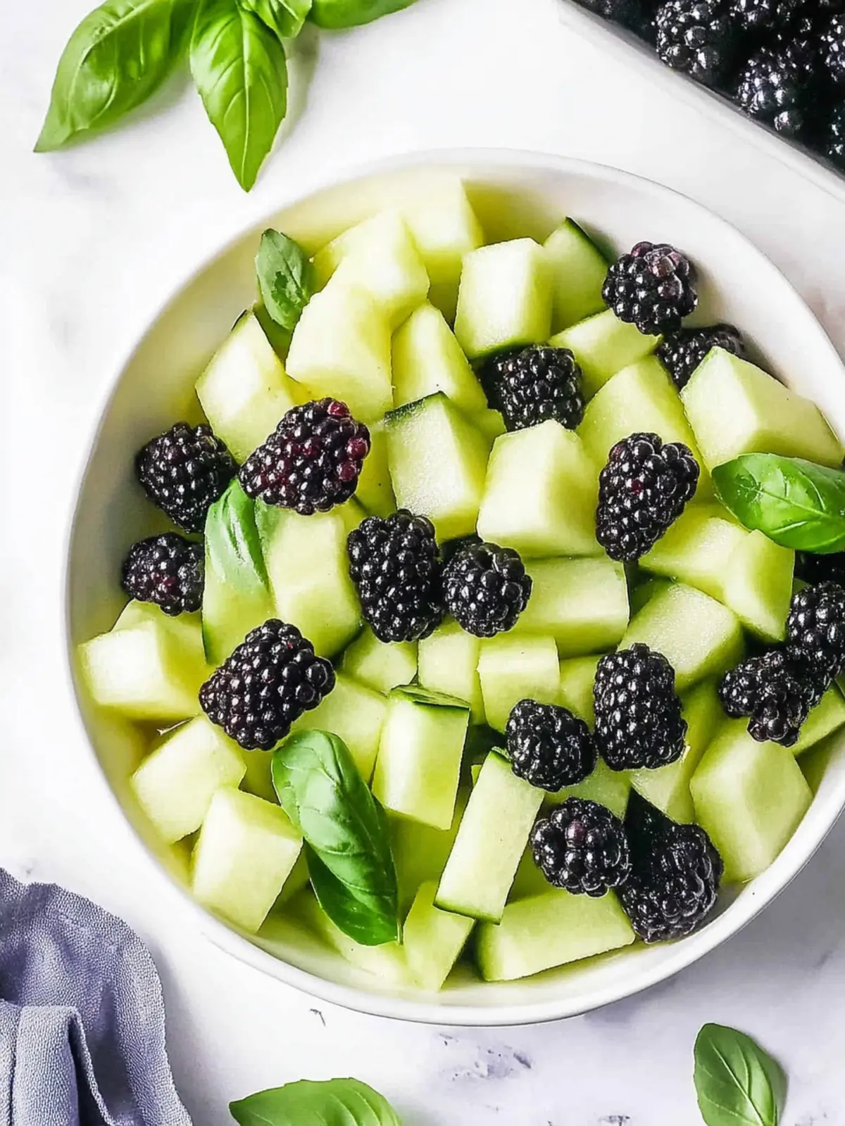 Blackberry Honeydew Salad with Basil
