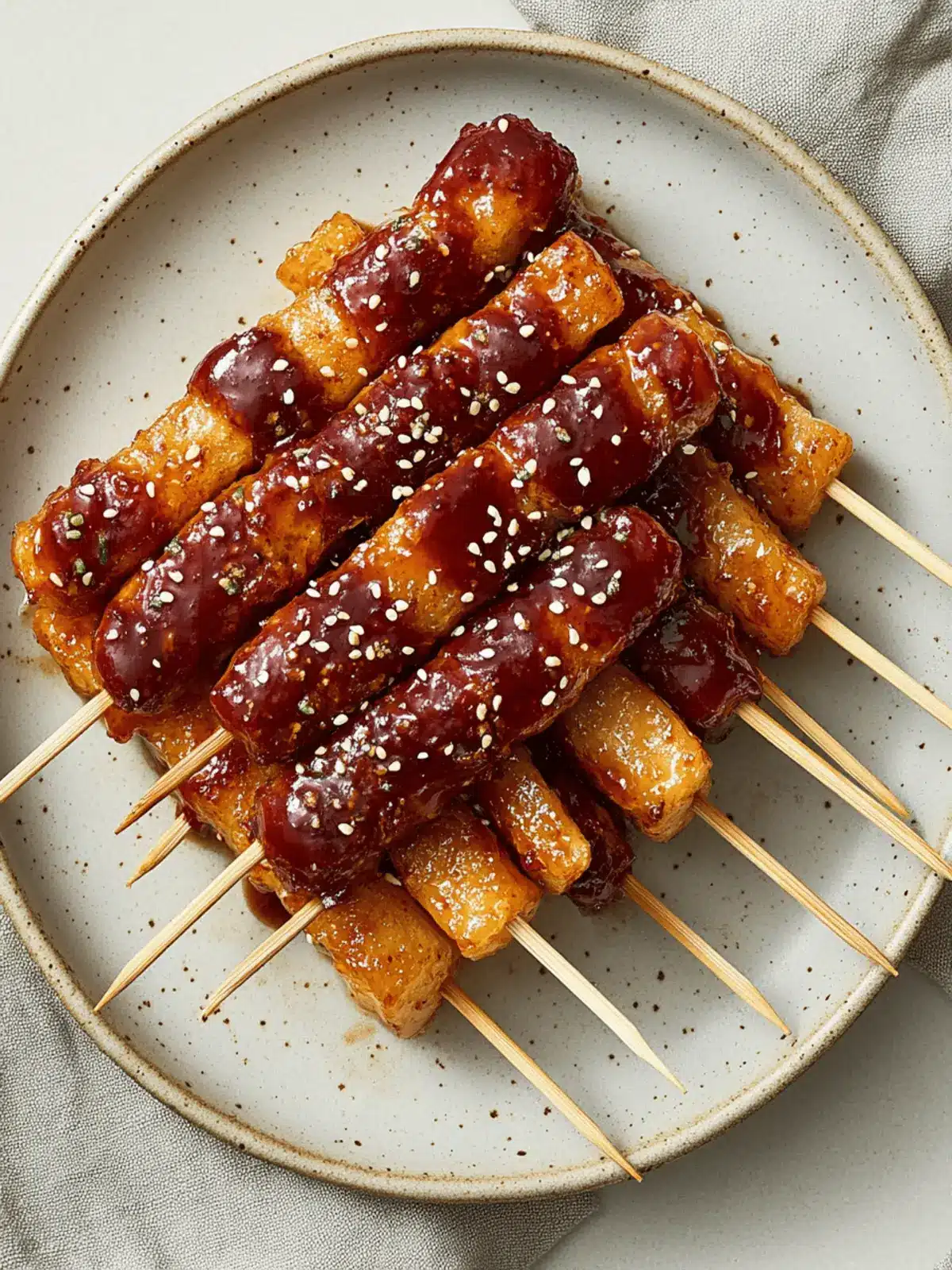 Skewered Korean Rice Cakes with Sausages: A Flavorful Twist 2 Skewered Korean Rice Cakes with Sausages
