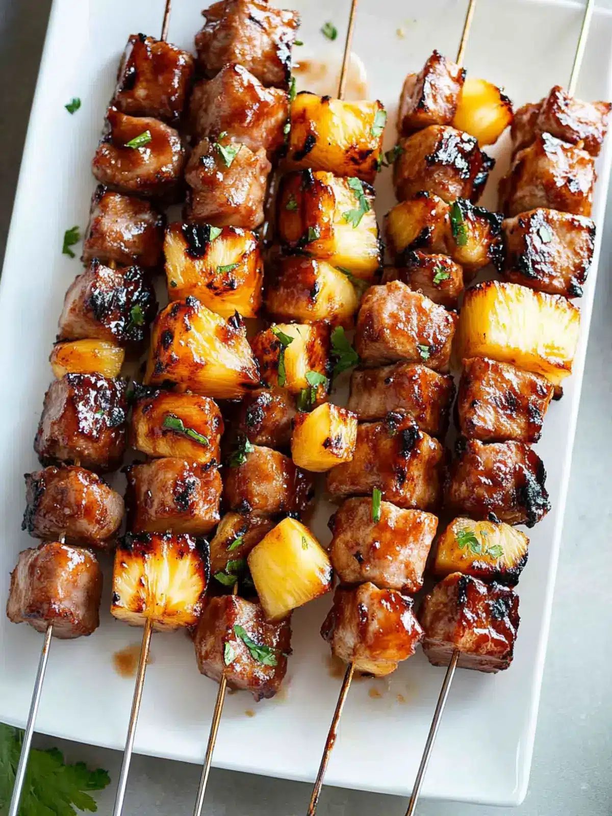 Pineapple BBQ Pork Skewers