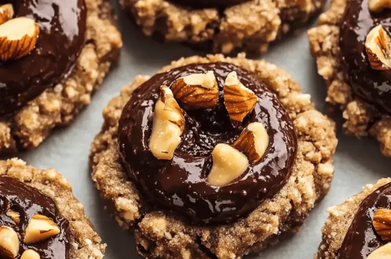 Chocolate Hazelnut Thumbprint Cookies