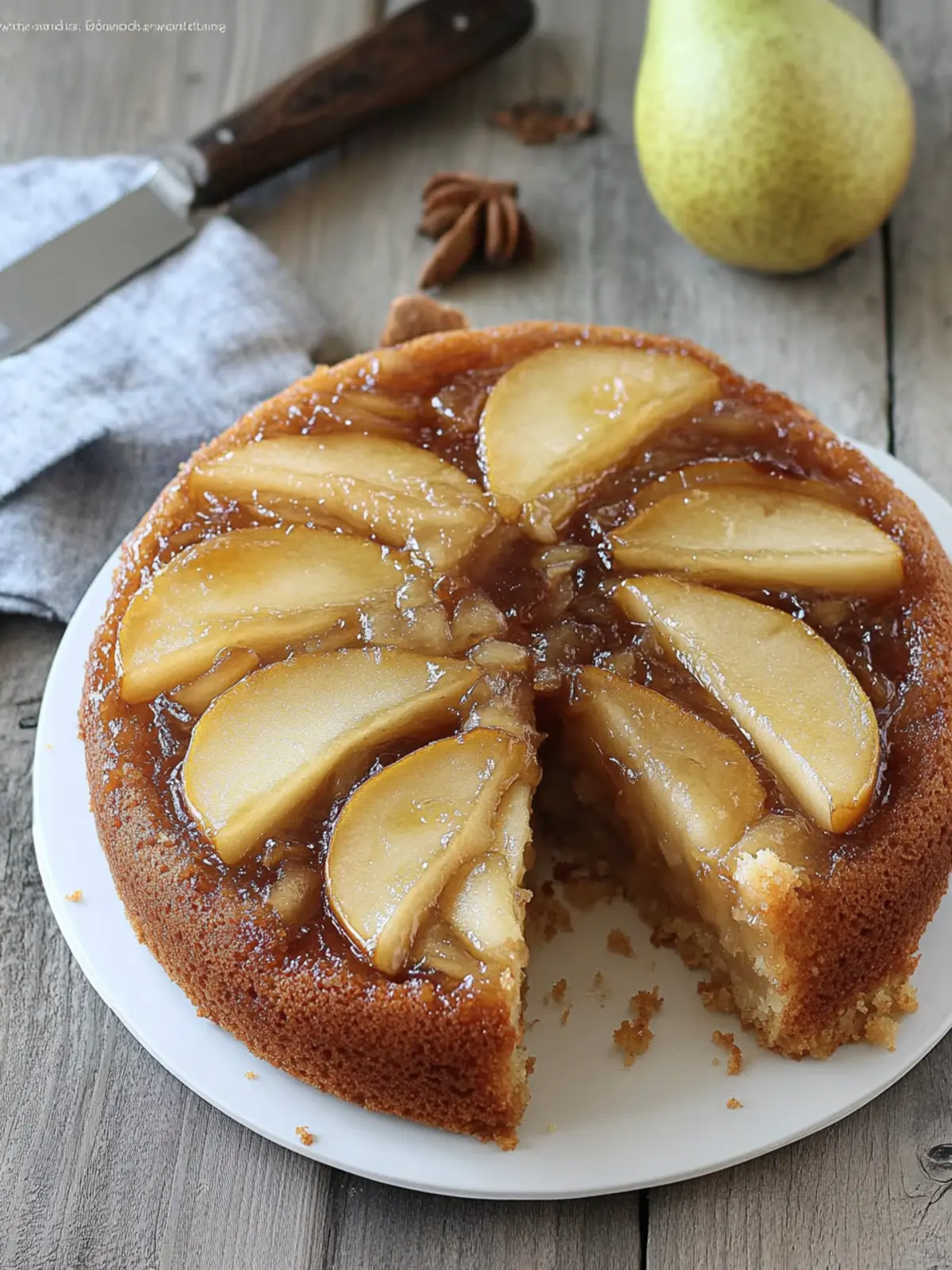 Spiced Pear Upside Down Cake