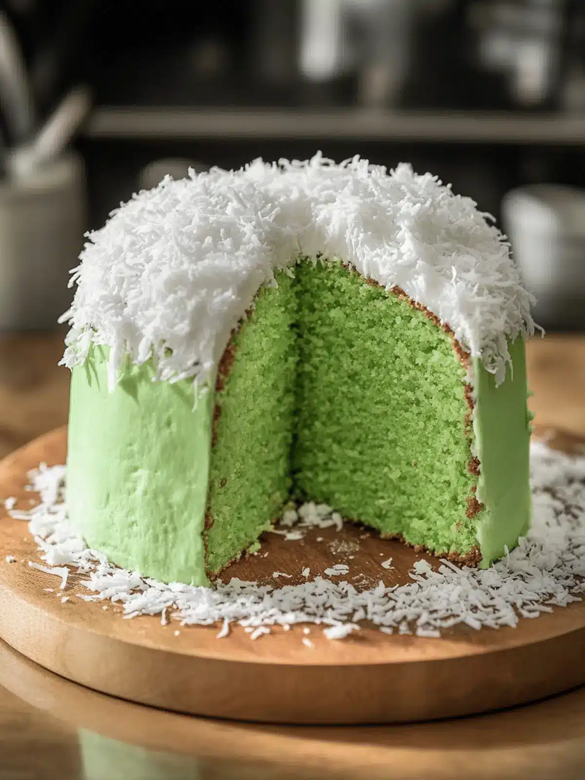 Pandan Coconut Cake