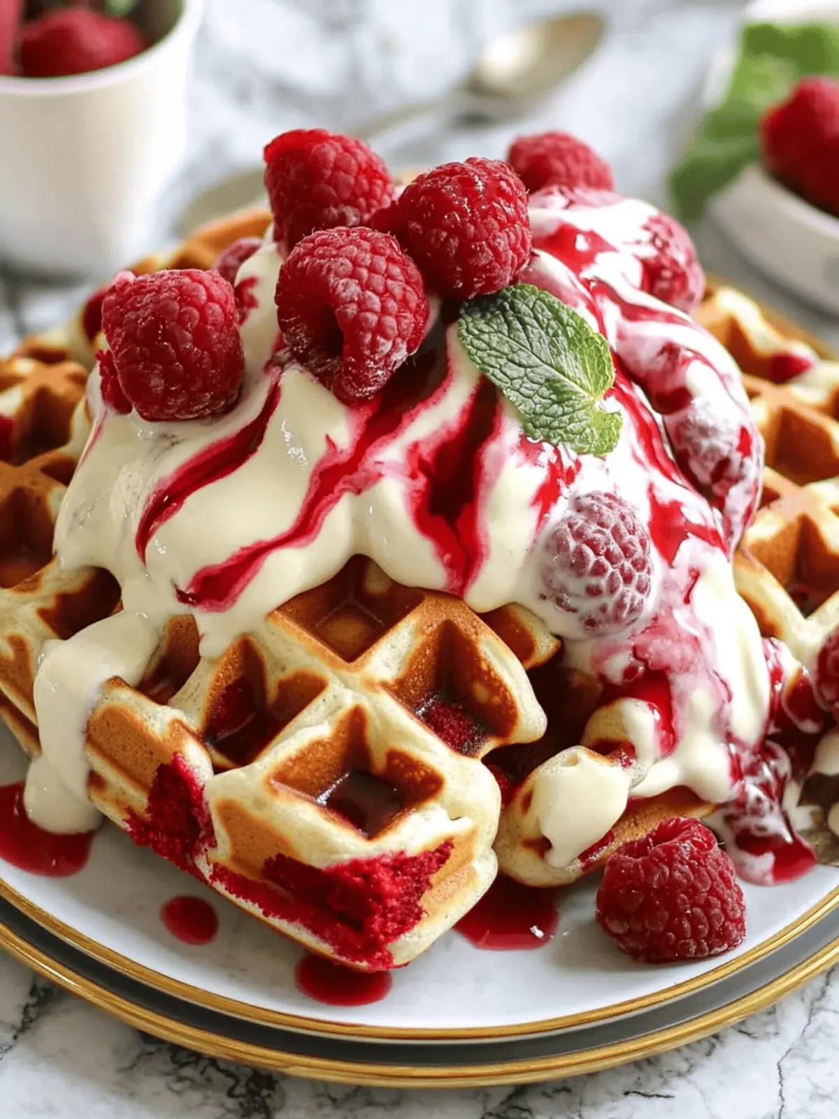 Red Velvet Marble Waffles
