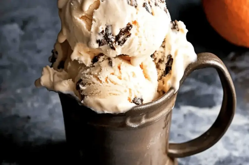 Ricotta Ice Cream with Chocolate and Orange